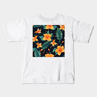 Tropical Flowers Pattern 19 Kids T-Shirt